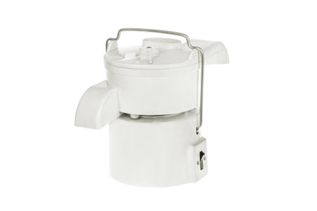 Old electric juicer on a white backgroundの写真素材