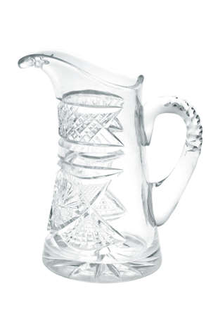 Crystal jug isolated on white.の写真素材