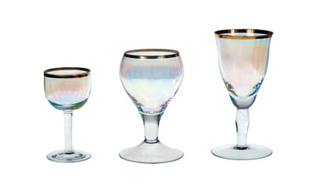 Empty wine glass isolated on white backgroundの写真素材