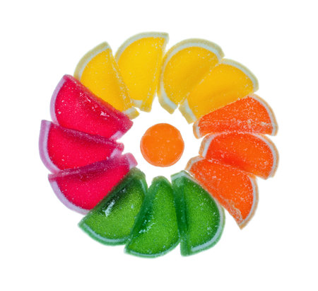 Fruit jelly on white background.の写真素材