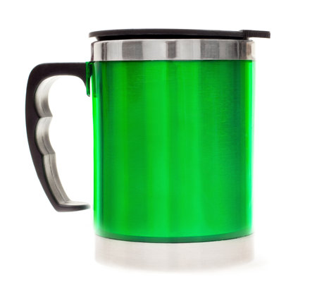 Thermal cup isolated on white.の写真素材