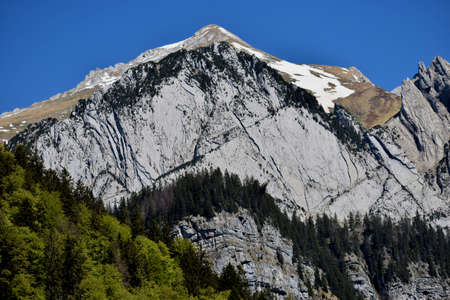 Unique scenery of the alps in Wildhaus in Switzerland 7.5.2020の写真素材