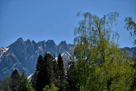 Fantastic panorama to the Alpstein mountains in Switzerland 7.5.2020