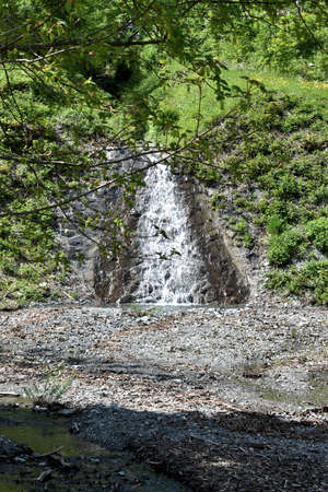 Tiny waterfall in the Canton Glarus in Switzerland 8.5.2020の写真素材