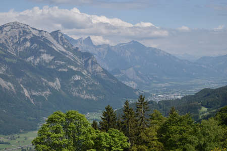 Beautiful alpine scenery at Flumsreberg in Switzerland 17.5.2020の写真素材