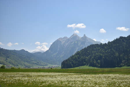 Spring time in the alps near Einsiedeln in Switzerland 18.5.2020の写真素材