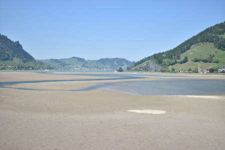 Small waterway at the Sihlsee in Switzerland 18.5.2020の写真素材