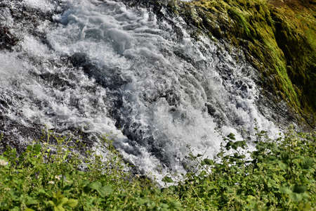Visiting the amazing rhine falls near Schaffhausen in Switzerland 20.5.2020の写真素材