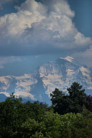 Fantastic panorama view to the popular alps around Bern in Switzerland 21.5.2020のeditorial素材