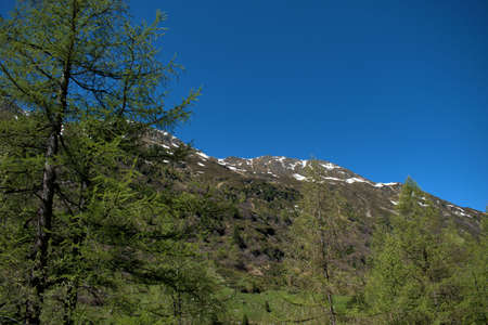 Breathtaking alpine countryside at the Fluelapass in Switzerland 27.5.2020