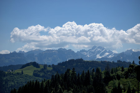 Fascinating alpine scenery from the Canton Appenzell in Switzerland 1.6.2020の写真素材