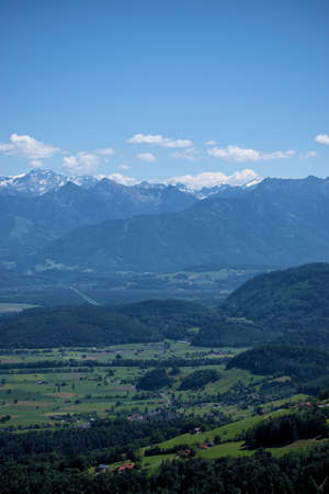 Amazing scenery over the rhine valley in Switzerland 1.6.2020の写真素材