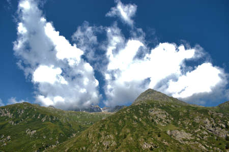 Alpine scenery at the Lukmanierpass in Switzerland 30.7.2020の写真素材