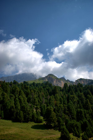 Alpine scenery at the Lukmanierpass in Switzerland 30.7.2020の写真素材