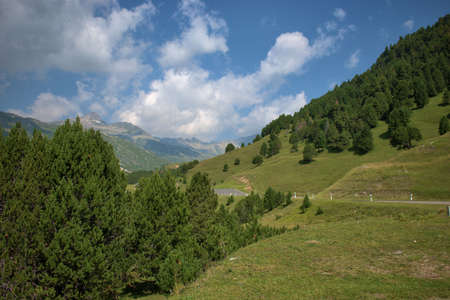 Alpine scenery at the Lukmanierpass in Switzerland 30.7.2020の写真素材