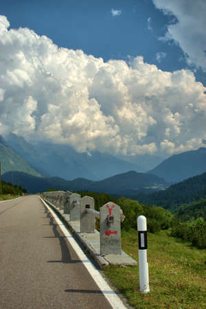 Road trip across the alpine San Bernardinopass in Switzerland 30.7.2020の写真素材