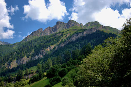 Fantastic view to a summit in Vals in Switzerland 31.7.2020の写真素材