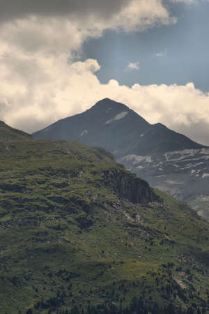 Fantastic view to a summit in Vals in Switzerland 31.7.2020の写真素材