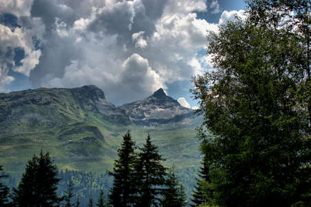Summer feelings in the alps in Vals in Switzerland 31.7.2020の写真素材