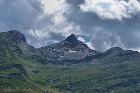 Fantastic view to a summit in Vals in Switzerland 31.7.2020の写真素材