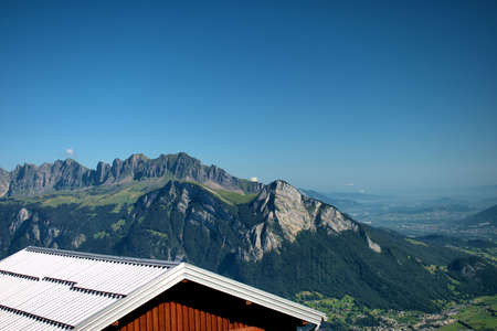 Amazing panorama from the rhine valley senn from Pizol in Switzerland 7.8.2020のeditorial素材
