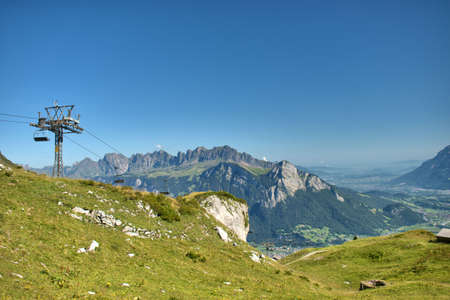 Amazing panorama from the rhine valley senn from Pizol in Switzerland 7.8.2020の写真素材
