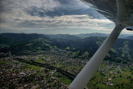 Exploring Vorarlberg in Austria in a small plane 28.8.2020の写真素材
