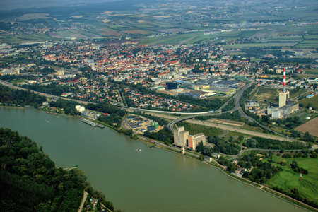Flight along the beautiful Danube river in Austria 12.9.2020のeditorial素材