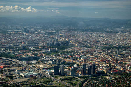 Flight over the center of Vienna in Austria 11.9.2020のeditorial素材