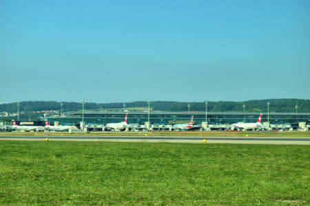 Plane spotting at the Zurich international airport in Switzerland 17.9.2020のeditorial素材