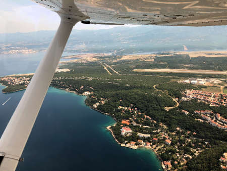 Flight along the beautiful coast in Croatia 29.7.2018の写真素材