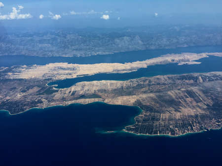Croatias mediterranean coast seen from a small plane 27.8.2017