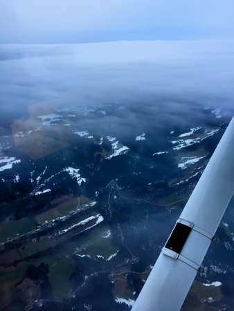 Snow covered mountains in Lech in Austria seen from above 10.2.2017