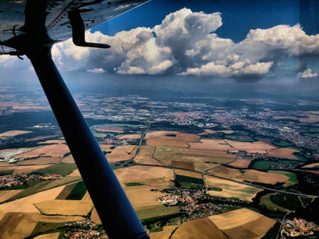 Flight over the fields in Czech republic 14.7.2018の写真素材
