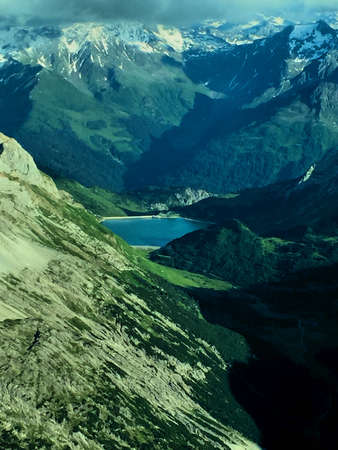 Incredible countryside in Austria from above 17.7.2016の写真素材