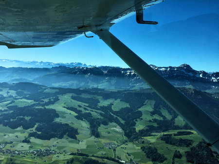 Flight along the wonderful alps in Switzerland 26.5.2017の写真素材