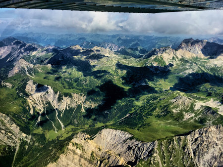 Exploring the mountains in Austria with a small plane 16.8.2016の写真素材