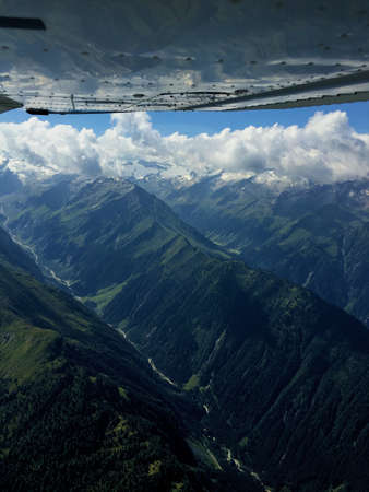 Exploring the mountains in Austria with a small plane 16.8.2016の写真素材