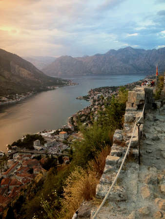 Beautiful view over the city and the area of Kotor in Montenegro 4.8.2015