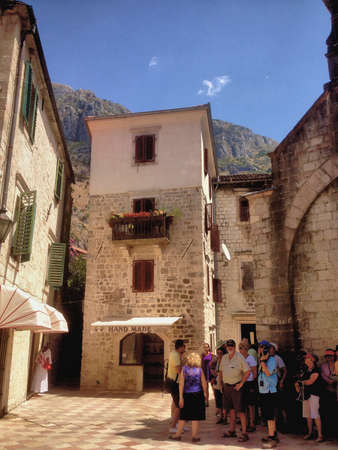 Exploring the beautiful and historic old town of Kotor in Montenegro 5.8.2015のeditorial素材