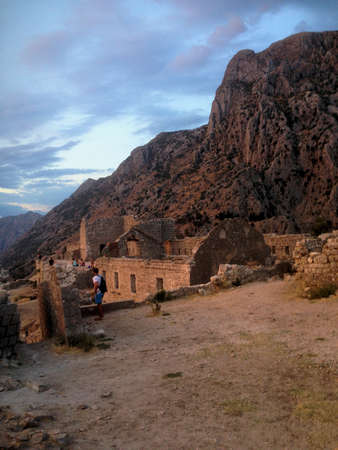 Ancient ruin on top of a hill in Kotor in Montenegro 4.8.2015のeditorial素材