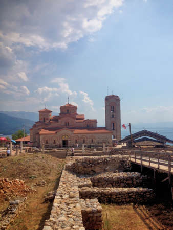 Historic old Samuels fortress in Ohrid in Macedonia 9.8.2015のeditorial素材