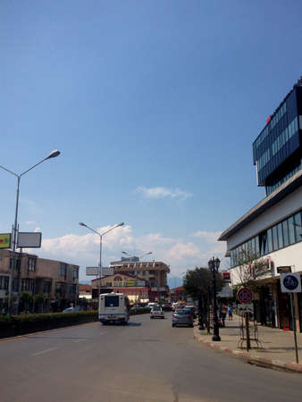 Exploring the downtown area of Ohrid in Macedonia 9.8.2015のeditorial素材