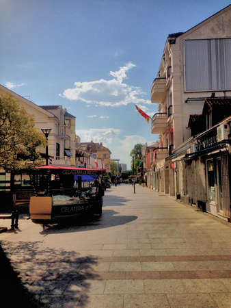 Shopping street in the city of Podgorica in Montenegro 5.8.2015のeditorial素材