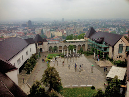 Visitation of the castle in the city of Ljubljana in Slovenia 27.7.2015のeditorial素材