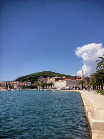 Beautiful waterfront in Split in Croatia 30.7.2015のeditorial素材