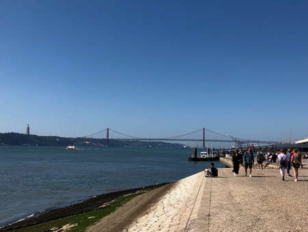 Waterfront in the city of Lisbon in Portugal 25.3.2019のeditorial素材