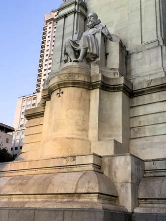 Monument to celebrate Miguel de Cervantes in the city of Madrid in Spain 10.11.2016