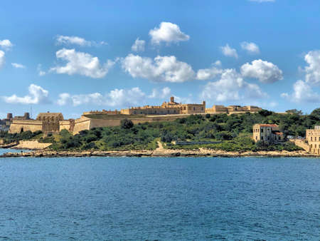 Fantastic view over the bay from Sliema to Valletta in Malta 5.3.2020のeditorial素材