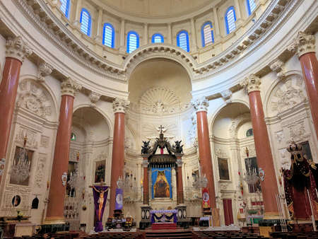 Inside the catholic church in the center of Valletta in Malta 7.3.2020